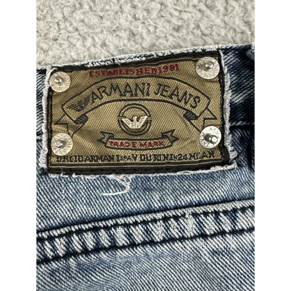 VTG Armani Jeans Mens 36x33 Light Wash Blue Made in Italy